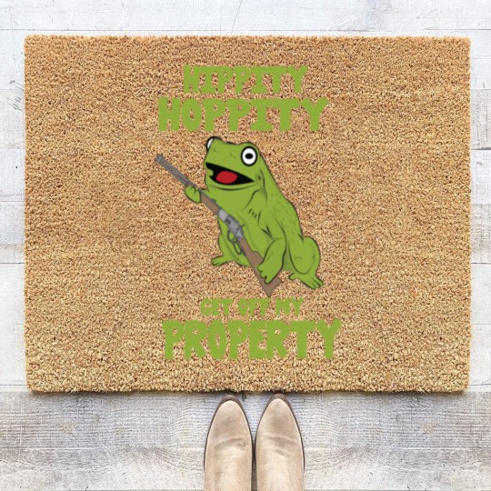 Discover hippity hoppity property get away from my property Coir Doormats