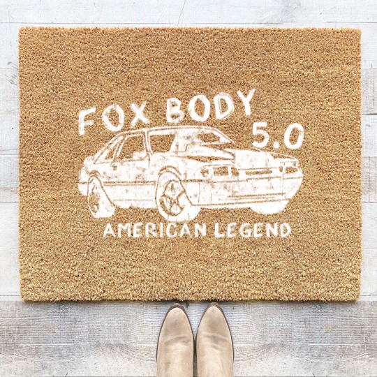 Discover Mustang Foxbody American Fox body stang Muscle classic Car 5.0L - Foxbody Mustang - Coir Doormats