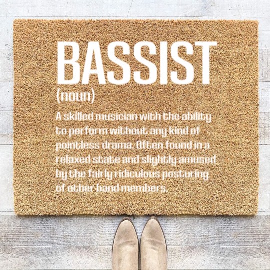 Discover Funny Bass Player Bassist Definition Coir Doormats