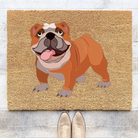 Discover Happy bulldog Coir Doormats