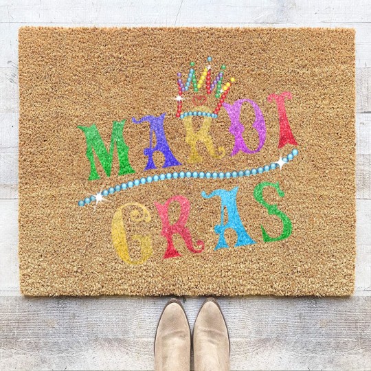 Discover Mardi Gras Crown Coir Doormats - Funny Mardi Gras Costume Coir Doormats