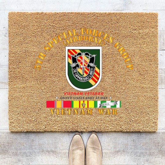 Discover Army 5th Special Forces Group w Flash VN SVC Coir Doormats
