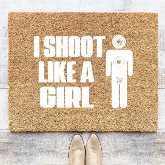 Discover I Shoot Like A Girl - Gun Shooting Funny Gift Coir Doormats