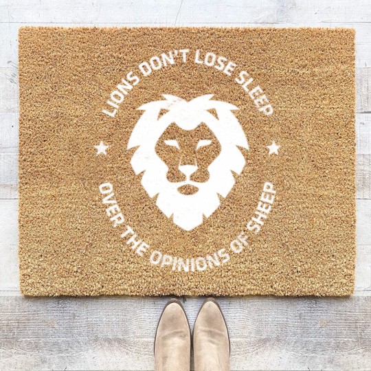 Discover Lions Don't Lose Sleep Over Sheep Distressed Graphic Coir Doormats