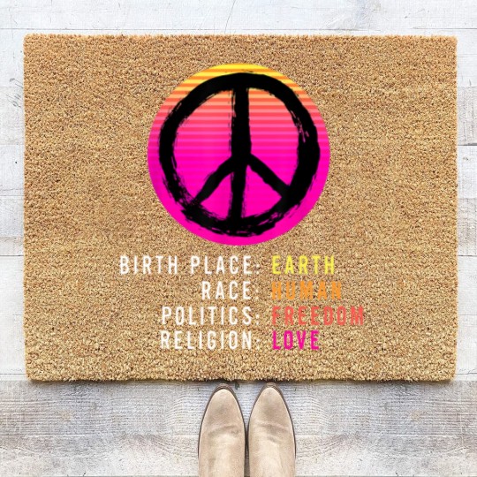 Discover Birthplace Earth-Race Human-Equality Coir Doormats