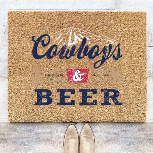 Discover Cowboys And Beer Coir Doormats, Vintage Vibe Western Coir Doormats