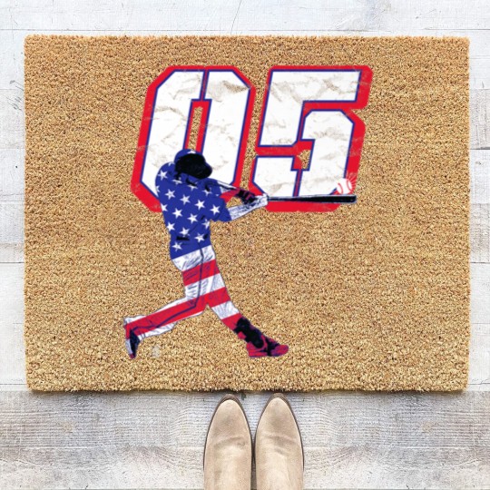 Discover Freddie Freeman Flag Silhouette Gameday Premium Coir Doormats