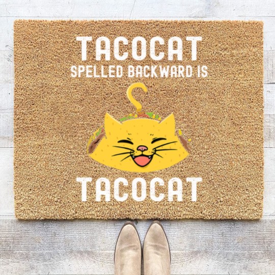 Discover Tacocat Spelled Backward Is Tacocat Lover Cat & Taco Coir Doormats