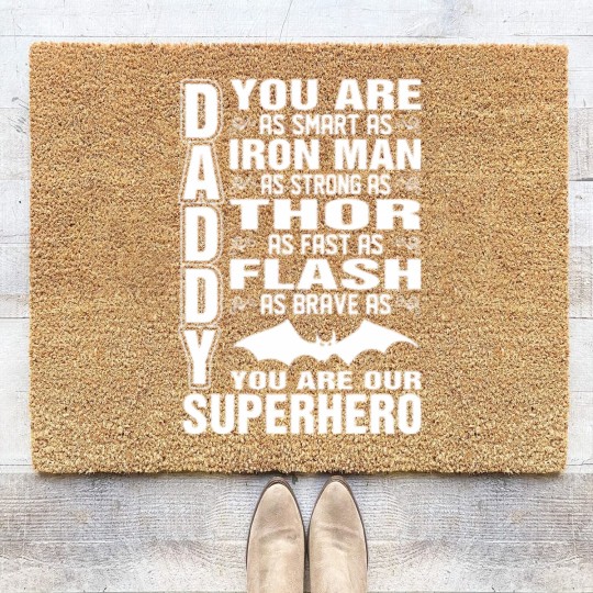 Discover Daddy You Are Our Superhero Coir Doormats