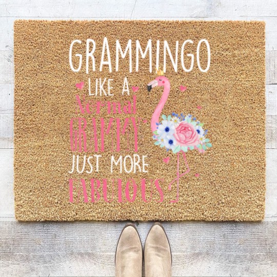 Discover Flamingo Grammingo like a normal Grammy Gifts Coir Doormats