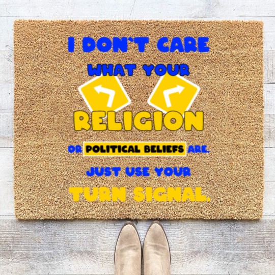 Discover Turn signal use road traffic idiots stupid Coir Doormats
