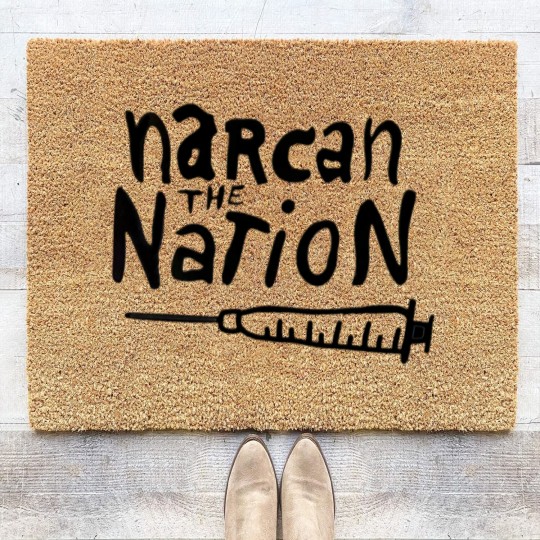 Discover Narcan the Nation (Black Letter) - Harm Reduction - Coir Doormats