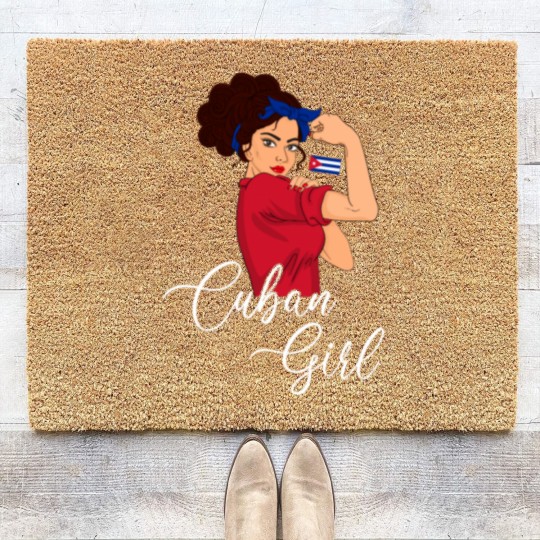 Discover Cuban Girl, Cubana Flag Cuban Girl Coir Doormats