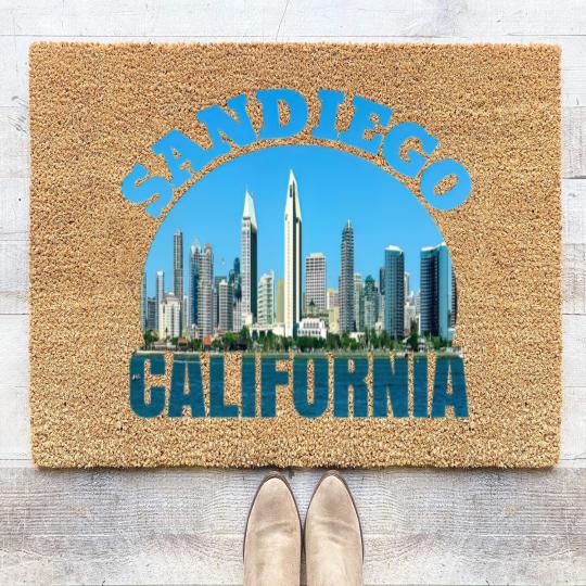 Discover San Diego California Coir Doormats