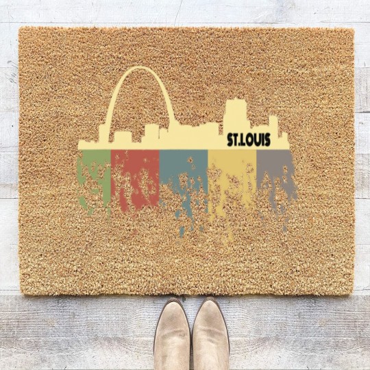 Discover Retro St Louis Coir Doormats Vintage 70s 80s City Silhouette Coir Doormats