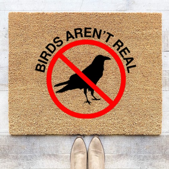 Discover Birds Aren't Real Prohibited Sign Premium Coir Doormats