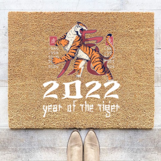 Discover Funny Happy Chinese New Year 2022 Year Of The Tiger 2022 Coir Doormats
