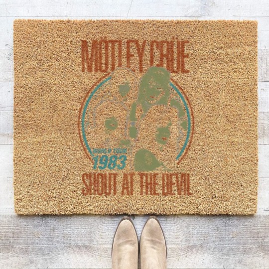 Discover Motley Crue Vintage World Tour Rock Metal Coir Doormats Coir Doormats
