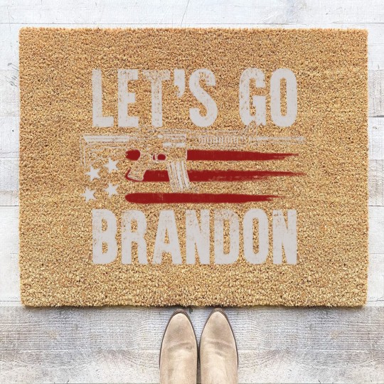 Discover Gun American Flag Patriots Let's Go Brandon  Coir Doormats