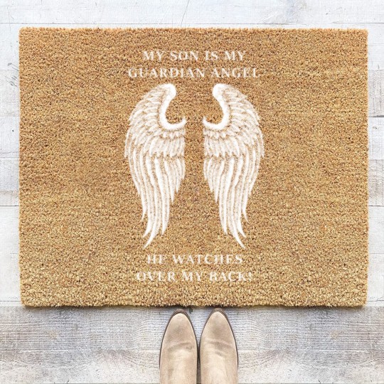 Discover Son - My son is my guardian angel Coir Doormats