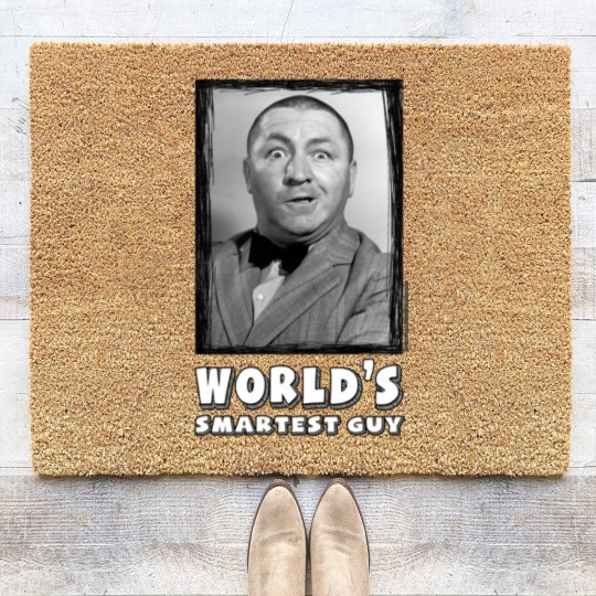 Discover The Three Stooges Curly, World's Smartest Guy Coir Doormats