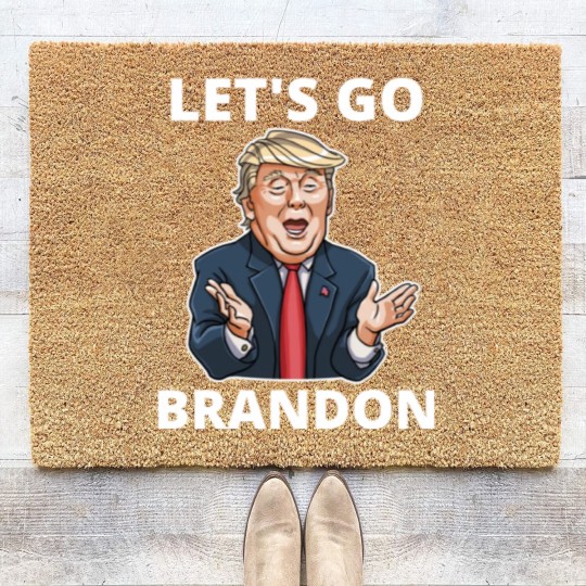 Discover Lets Go Brandon America Flag Coir Doormats