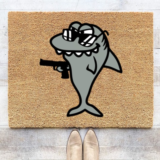 Discover hai gangster criminal criminal thief robber pistol Coir Doormats