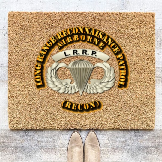 Discover Airborne Badge - LRRP - Veteran - Coir Doormats