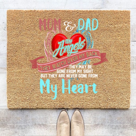 Discover Mom & Dad My Angels Coir Doormats - in memory of parents In Heaven Coir Doormats