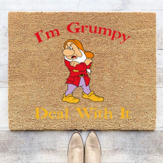 Discover I'm grumpy deal with it Coir Doormats