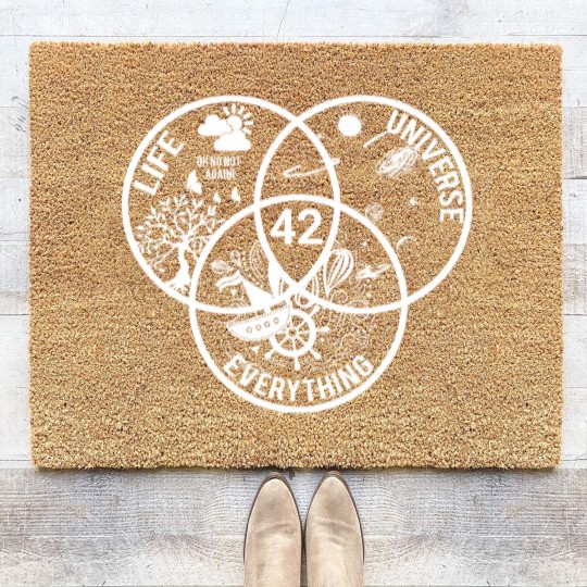 Discover 42 the answer to life the universe and everything Coir Doormats