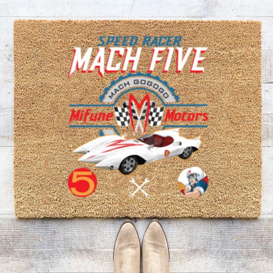 Discover Speed Racer Mach 5 Mifune Motors Coir Doormats