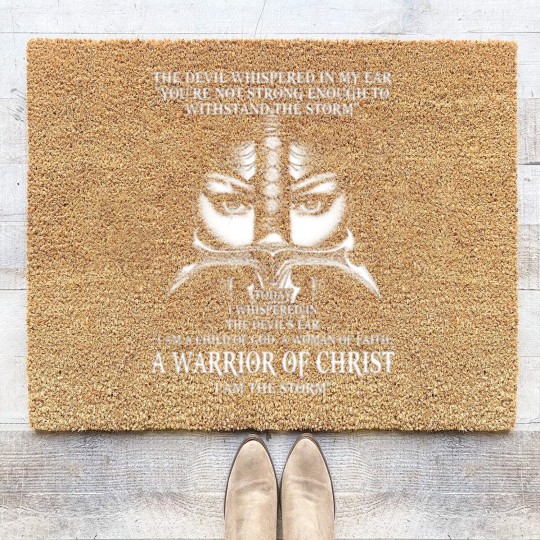 Discover A Warrior Of Christ I Am The Storm - Christ - Coir Doormats