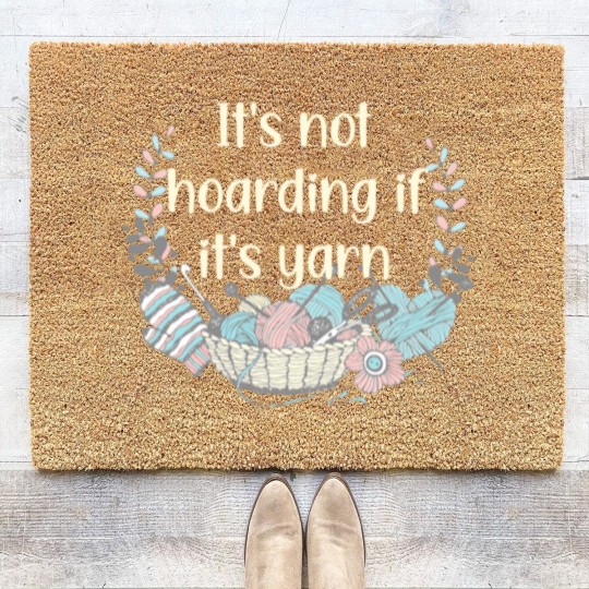 Discover Knit Crochet Collect Yarn Stash Coir Doormats