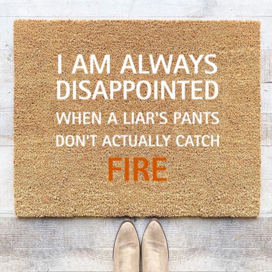 Discover I am always disappointed when a liar's pants don't actually catch fire, funny saying - Liar - Coir Doormats