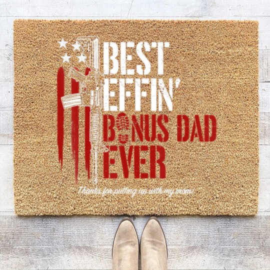 Discover Mens Best Effin Bonus Dad Ever Daddy Gun Rights Coir Doormats