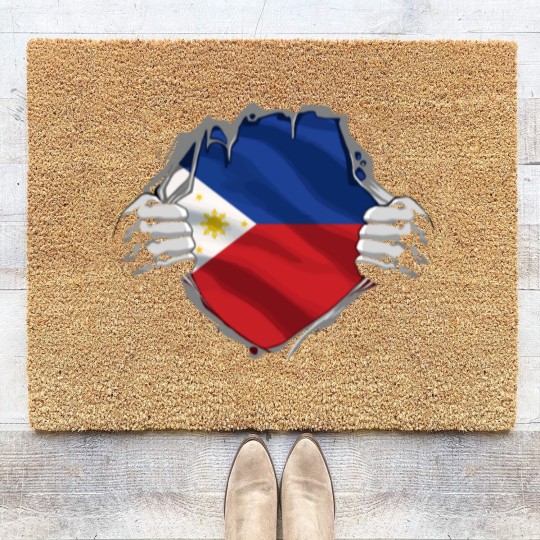 Discover Super Filipino Heritage Philippines Roots Flag Gif Coir Doormats