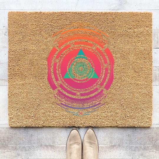 Discover Techno summer sunrise vibes Coir Doormats