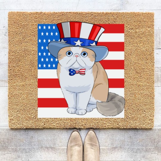 Discover Exotic Shorthair Cat 4th of July - Exotic Cat - Coir Doormats