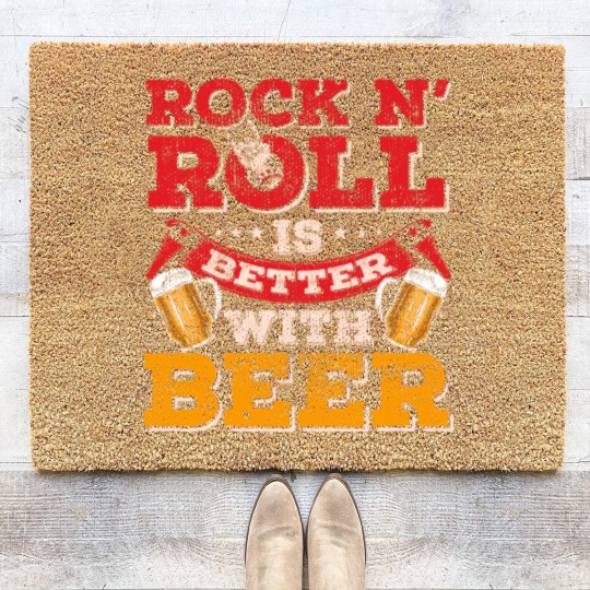 Discover rock n roll beer Coir Doormats