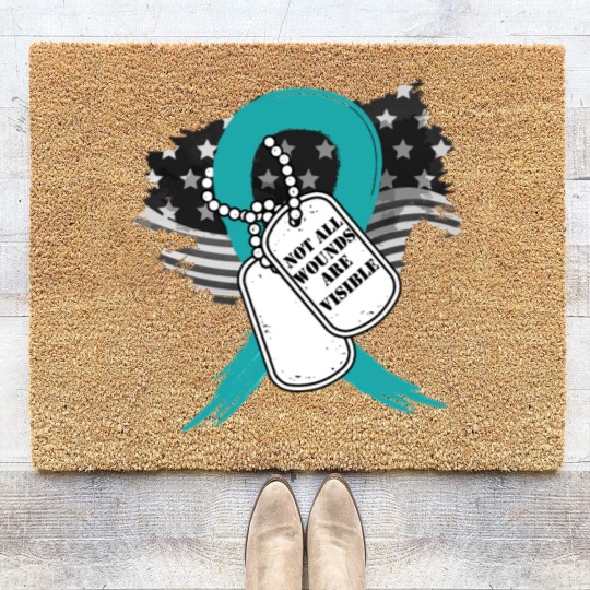 Discover Not all wounds are visible PTSD Awareness 22 Vete Coir Doormats
