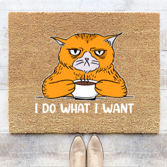 Discover I do What I Want Funny Sarcastic Cat Coir Doormats