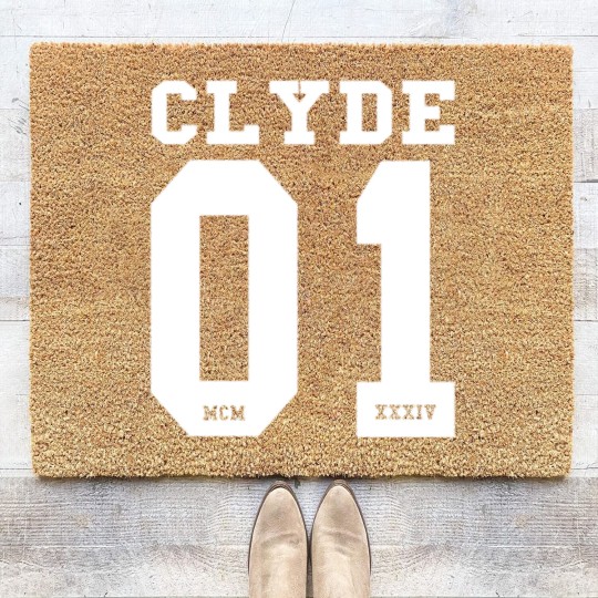 Discover Bonnie and Clyde. Cool partner look design. Coir Doormats