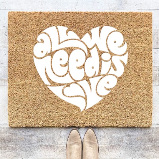 Discover All We Need Is Love Coir Doormats
