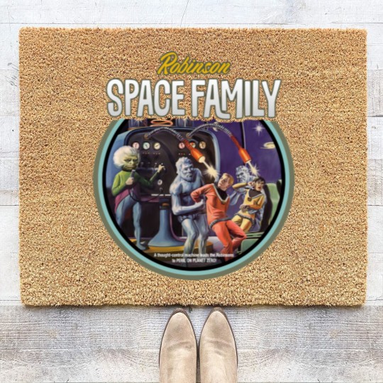 Discover 1960s Space Family - Vintage Sci Fi - Coir Doormats