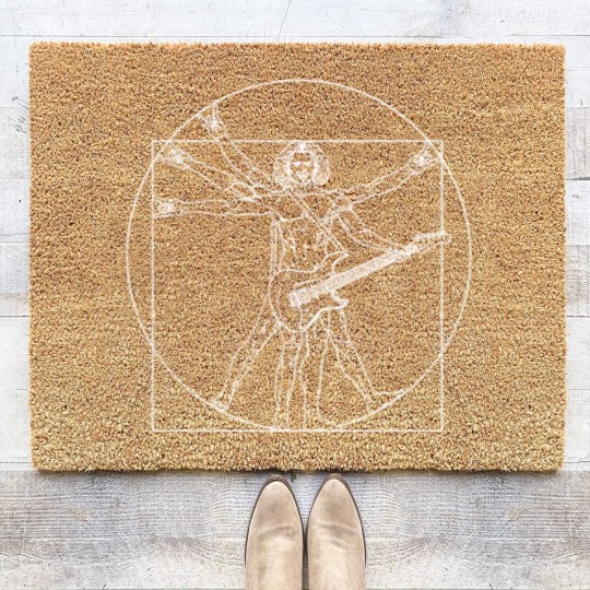 Discover Vitruvian Man Guitar Music Player Da Vinci Coir Doormats