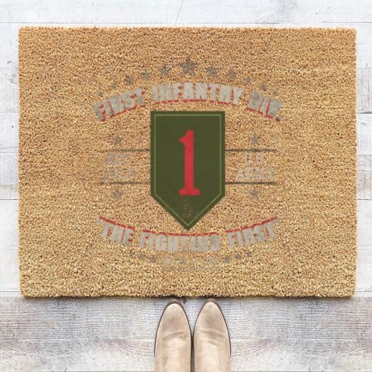 Discover 1st Infantry Division Coir Doormats