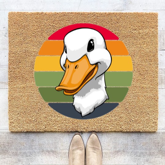 Discover Duck Head Retro Funny Water Ducklings Coir Doormats