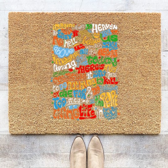 Discover Lennon Imagine Quote Coir Doormats
