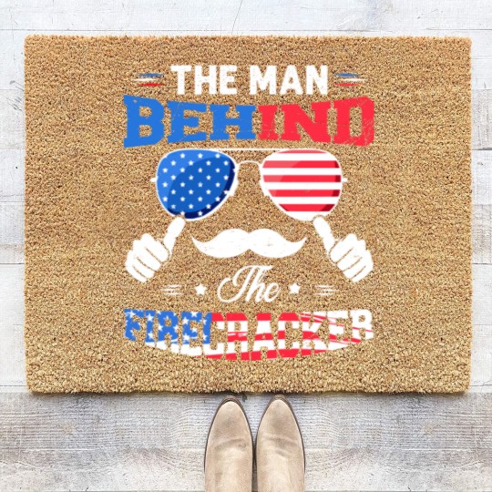 Discover The Man Behind The Firecracker 4th Of July American Flag - Behind The Firecracker 4th Of July - Coir Doormats